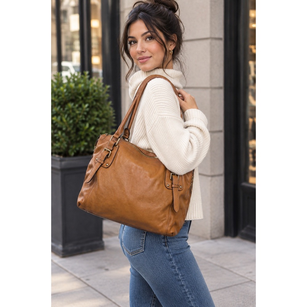 Kattee Genuine Leather Tote Bag Satchel Purse Brown‎ Shoulder Handbag
